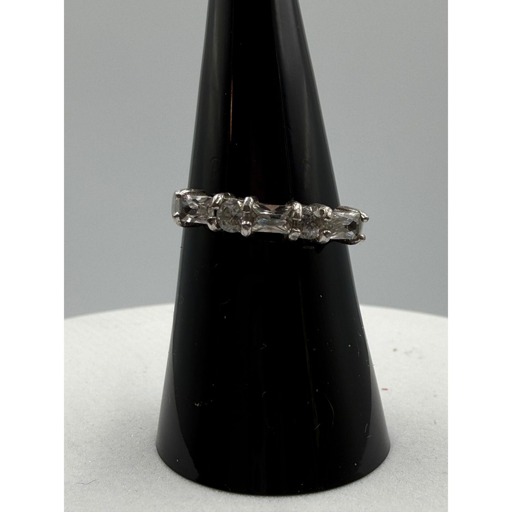 925 Sterling Silver Cubic Zirconia 5 Stone Ring Thailand Size 7